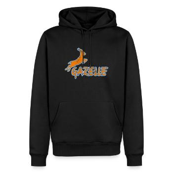 Gazelle cadeau animal - Sweat à capuche Premium bio Homme - noir - Devant - Nico (187cm)
