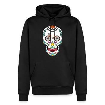Vélo de route Sugar Skull - Sweat à capuche Premium bio Homme - noir - Devant - Nico (187cm)