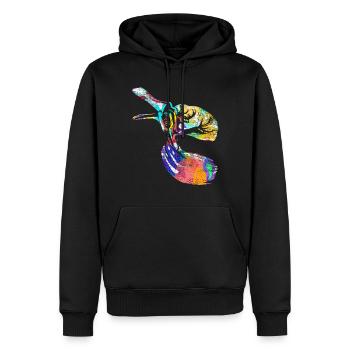 Cadeau gynécologue - Sweat à capuche Premium bio Homme - noir - Devant - Nico (187cm)