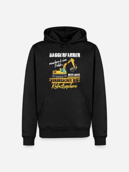 Bagger Graben - Männer Premium Bio Hoodie - Schwarz