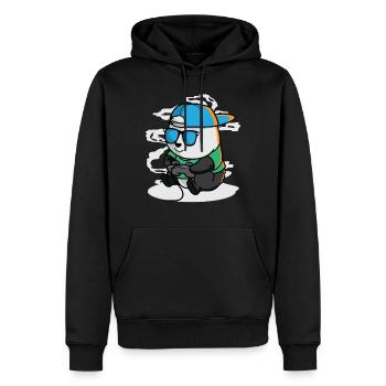 Panda Gamer Video Spieler Spielen Game Pandabär - Männer Premium Bio Hoodie - Schwarz - Vorne - Nico (187cm)