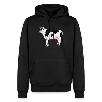 Vache Vaches Farmer Farm Farmer Farmer Gift - Sweat à capuche Premium bio Homme - noir - Devant - Nico (187cm)