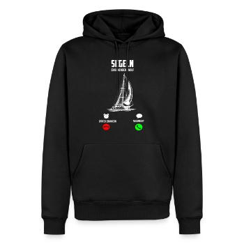 Naviguer | Cadeau marin | La voile de cadeau drôle - Sweat à capuche Premium bio Homme - noir - Devant - Nico (187cm)