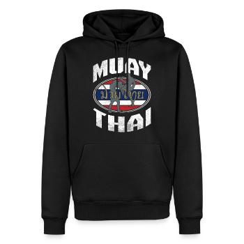 Drapeau thaïlandais de kickboxing - Sweat à capuche Premium bio Homme - noir - Devant - Nico (187cm)