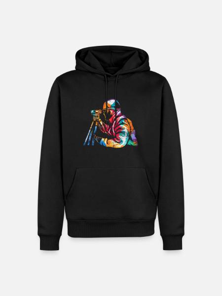 Surveyor - Men’s Premium Organic Hoodie - black