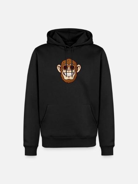 Cool monkey with sunglasses - Men’s Premium Organic Hoodie - black