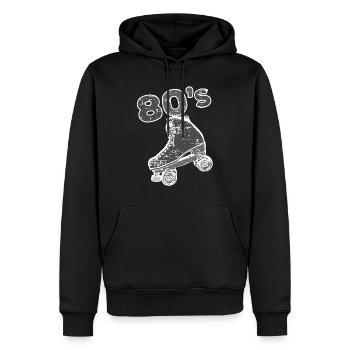 80s 80s 80s 80s patins à roulettes patins à roulettes - Sweat à capuche Premium bio Homme - noir - Devant - Nico (187cm)