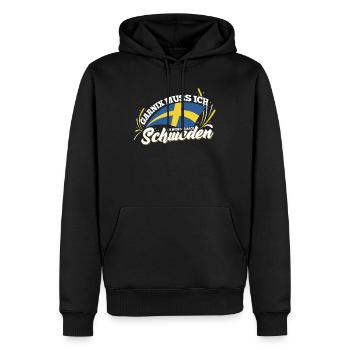 Schweden garnix muss ich nur nach Schweden Winston - Männer Premium Bio Hoodie - Schwarz - Vorne - Nico (187cm)