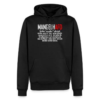 Sarkusmus Anti AfD T Shirt Partei Note Mangelhaft - Männer Premium Bio Hoodie - Schwarz - Vorne - Nico (187cm)