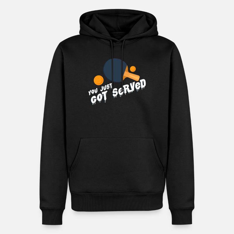 tennis de table - Sweat à capuche Premium bio Homme - noir