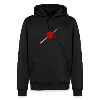 Trage dein High Break in die rote Kugel ein - Männer Premium Bio Hoodie - Schwarz - Vorne - Nico (187cm)