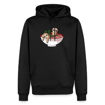 Ramen de nouilles paresseux soupe chinoise soupe de nouilles - Sweat à capuche Premium bio Homme - noir - Devant - Nico (187cm)