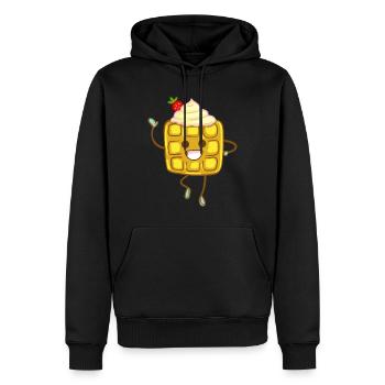 Waffle pancakes pancakes pancakes Sweet - Men’s Premium Organic Hoodie - black - Front - Nico (187cm)