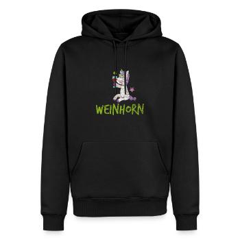 Enterrement de vie de vin JGA - Sweat à capuche Premium bio Homme - noir - Devant - Nico (187cm)