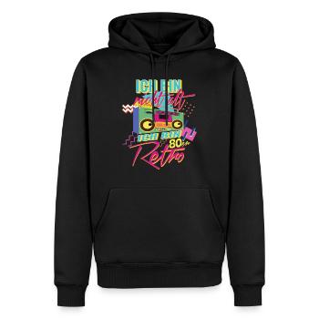 Geboren in den 80er Ich bin Retro - Männer Premium Bio Hoodie - Schwarz - Vorne - Nico (187cm)
