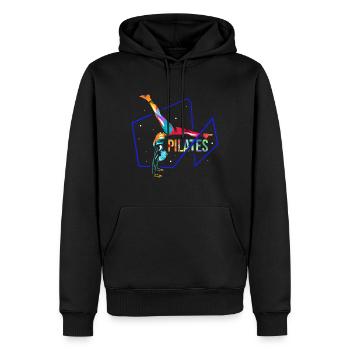 Pilates - Männer Premium Bio Hoodie - Schwarz - Vorne - Nico (187cm)