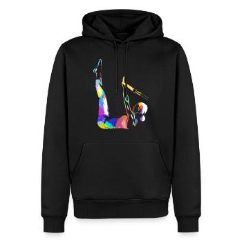 Pilates - Männer Premium Bio Hoodie - Schwarz - Vorne - Nico (187cm)