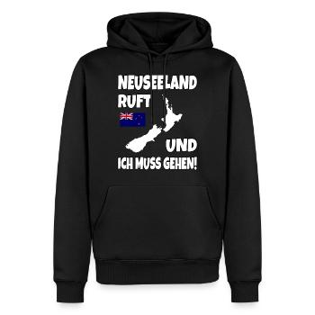 Neuseeland Ruft Und Ich Muss Gehen Backpacker - Männer Premium Bio Hoodie - Schwarz - Vorne - Nico (187cm)