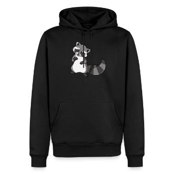 Raton laveur Doux petit ours ours cadeau animal d'amour - Sweat à capuche Premium bio Homme - noir - Devant - Nico (187cm)