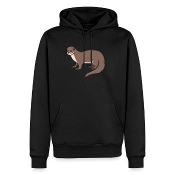 Otter Wassermarder Fischotter Zwergotter Geschenk - Männer Premium Bio Hoodie - Schwarz - Vorne - Nico (187cm)