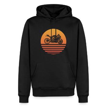 Superbike Sunset - Sweat à capuche Premium bio Homme - noir - Devant - Nico (187cm)