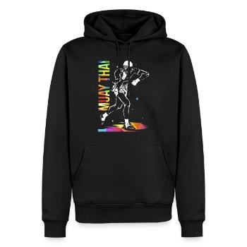 Muay Thai Cadeau - Sweat à capuche Premium bio Homme - noir - Devant - Nico (187cm)