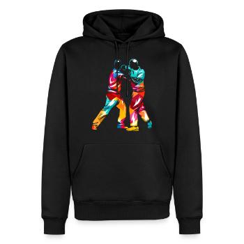 Krav Maga - Men’s Premium Organic Hoodie - black - Front - Nico (187cm)