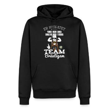 Team Bräutigam JGA Männer Junggesellenabschied Fun - Männer Premium Bio Hoodie - Schwarz - Vorne - Nico (187cm)