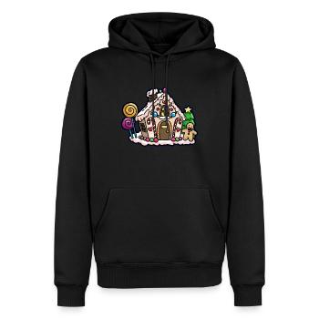 Maison en pain d'épice Maison en pain d'épice - Sweat à capuche Premium bio Homme - noir - Devant - Nico (187cm)