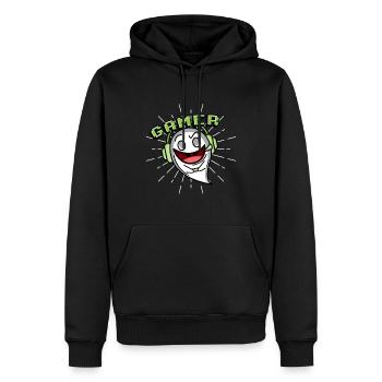 Gamer / Gamer Ghost Funny Gaming Halloween - Sweat à capuche Premium bio Homme - noir - Devant - Nico (187cm)