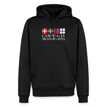 Camping Urlaub in Skandinavien Geschenkidee - Männer Premium Bio Hoodie - Schwarz - Vorne - Nico (187cm)