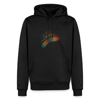 Motocross Vintage Moto Glitch Optics MX Retro - Sweat à capuche Premium bio Homme - noir - Devant - Nico (187cm)