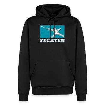 Escrime Degen Escrimeur Arts martiaux - Sweat à capuche Premium bio Homme - noir - Devant - Nico (187cm)