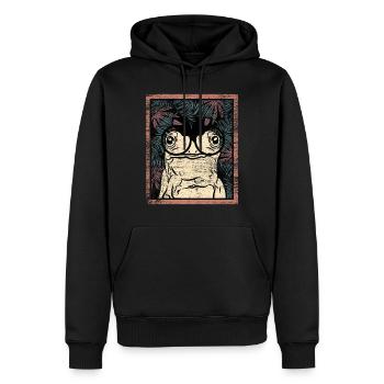 Frosch Kröte Geschenk - Männer Premium Bio Hoodie - Schwarz - Vorne - Nico (187cm)