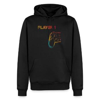 Gaming Player 1 gift idea - Men’s Premium Organic Hoodie - black - Front - Nico (187cm)