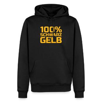Fussball schwarz gelb - Männer Premium Bio Hoodie - Schwarz - Vorne - Nico (187cm)