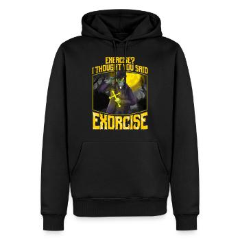 Creepy Halloween Exorcist Fitness Workout Gym - Men’s Premium Organic Hoodie - black - Front - Nico (187cm)