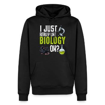 Cool Biologie Statement Biologen Geschenkidee - Männer Premium Bio Hoodie - Schwarz - Vorne - Nico (187cm)