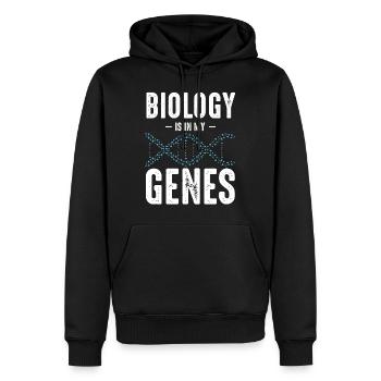 Biologie Ist In Meinen Genen Biologen Geschenkidee - Männer Premium Bio Hoodie - Schwarz - Vorne - Nico (187cm)