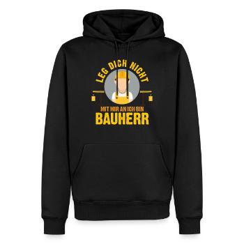 Client House Construction - Men’s Premium Organic Hoodie - black - Front - Nico (187cm)
