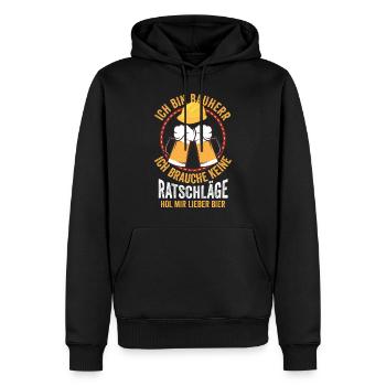 Client beer - Men’s Premium Organic Hoodie - black - Front - Nico (187cm)