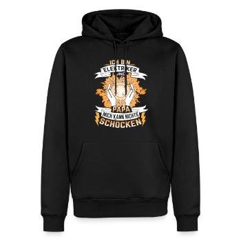 Elektriker Papa mich kann nichts schocken - Männer Premium Bio Hoodie - Schwarz - Vorne - Nico (187cm)