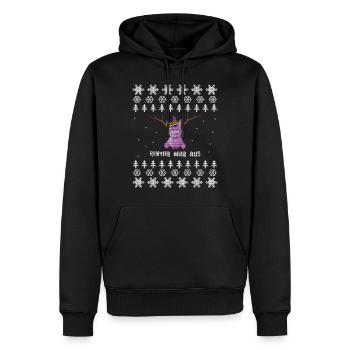 Pull de Noël laid avec un garde-fou de rechange amusant - Sweat à capuche Premium bio Homme - noir - Devant - Nico (187cm)
