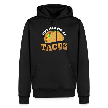 Taco - Männer Premium Bio Hoodie - Schwarz - Vorne - Nico (187cm)
