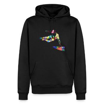 Parkour - Sweat à capuche Premium bio Homme - noir - Devant - Nico (187cm)