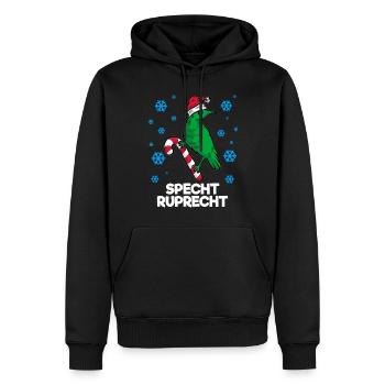 SPECHT RUPRECHT - Männer Premium Bio Hoodie - Schwarz - Vorne - Nico (187cm)