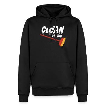 ménage - Sweat à capuche Premium bio Homme - noir - Devant - Nico (187cm)