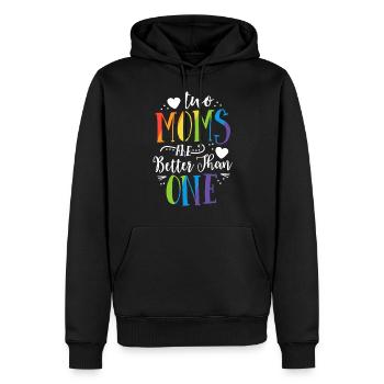 Two Moms Are Better Than One TShirt LGBT Pride - Men’s Premium Organic Hoodie - black - Front - Nico (187cm)
