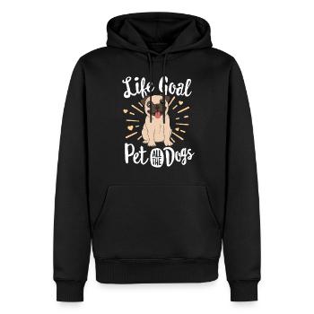 Leben-Ziel-Haustier die ganze Hundegeschenk-Mops-Liebhaber-Liebe - Männer Premium Bio Hoodie - Schwarz - Vorne - Nico (187cm)