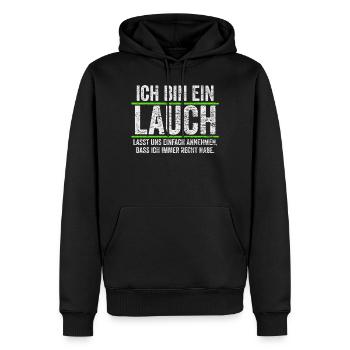 Lauch Sportler - Männer Premium Bio Hoodie - Schwarz - Vorne - Nico (187cm)